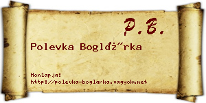 Polevka Boglárka névjegykártya